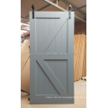 Single panel white sliding barn door with sliding door hardware